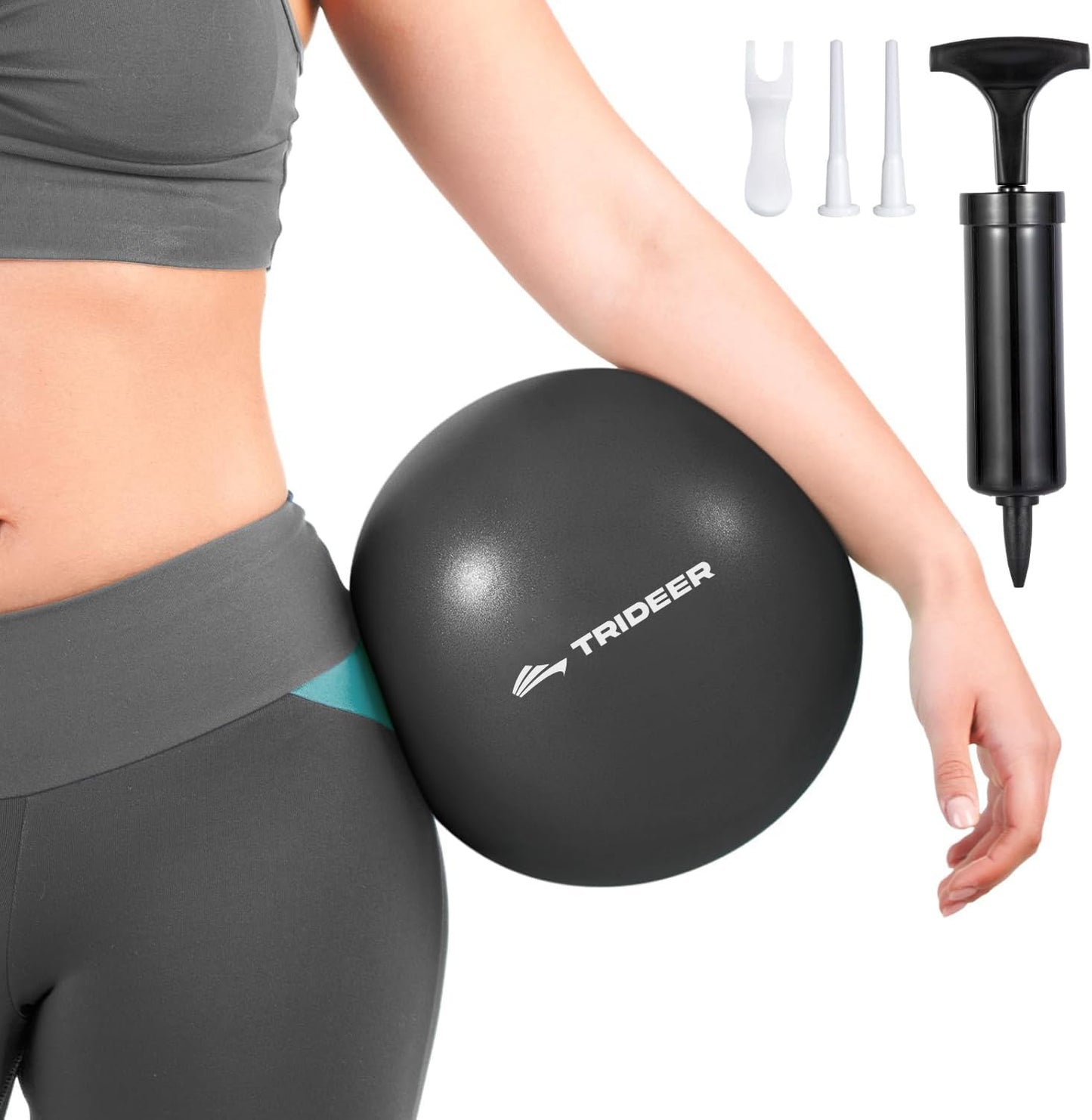 Trideer Pilates Ball 9 Inch with Pump, Exercise Balls Physical Therapy, Physical Therapy Equipment, Small Exercise Ball Between Knees, Small Pilates Ball for Yoga, Core, Office&Home Gym