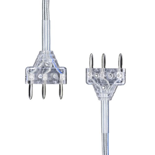 FEFOSAEP Fencing Body Cord - 3-Prong Epee Body Cord - Fencing Epee Body Cord with Transparent Cable Plugs (Set of 2)