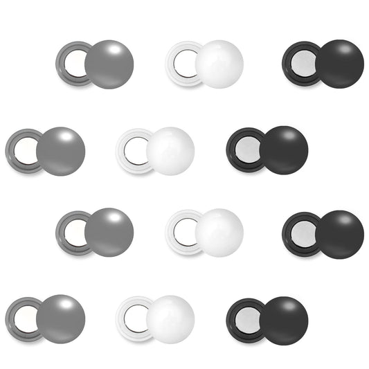 12 Pairs Magnetic Race Bib Clips, Marathon Race Number Holder Running Racing Bib Buckles Fixing System for Cycling Triathlon Runners Field Supplies (Black, White, Gray)