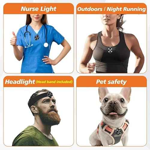 [2 Packs-Large Capacity Battery] Clip On Flashlight Running Lights For Runners Walking Light For Night Walking Wearable Flashlight LED Running Headlamp Rechargeable Light For Vest Chest Camping Dog