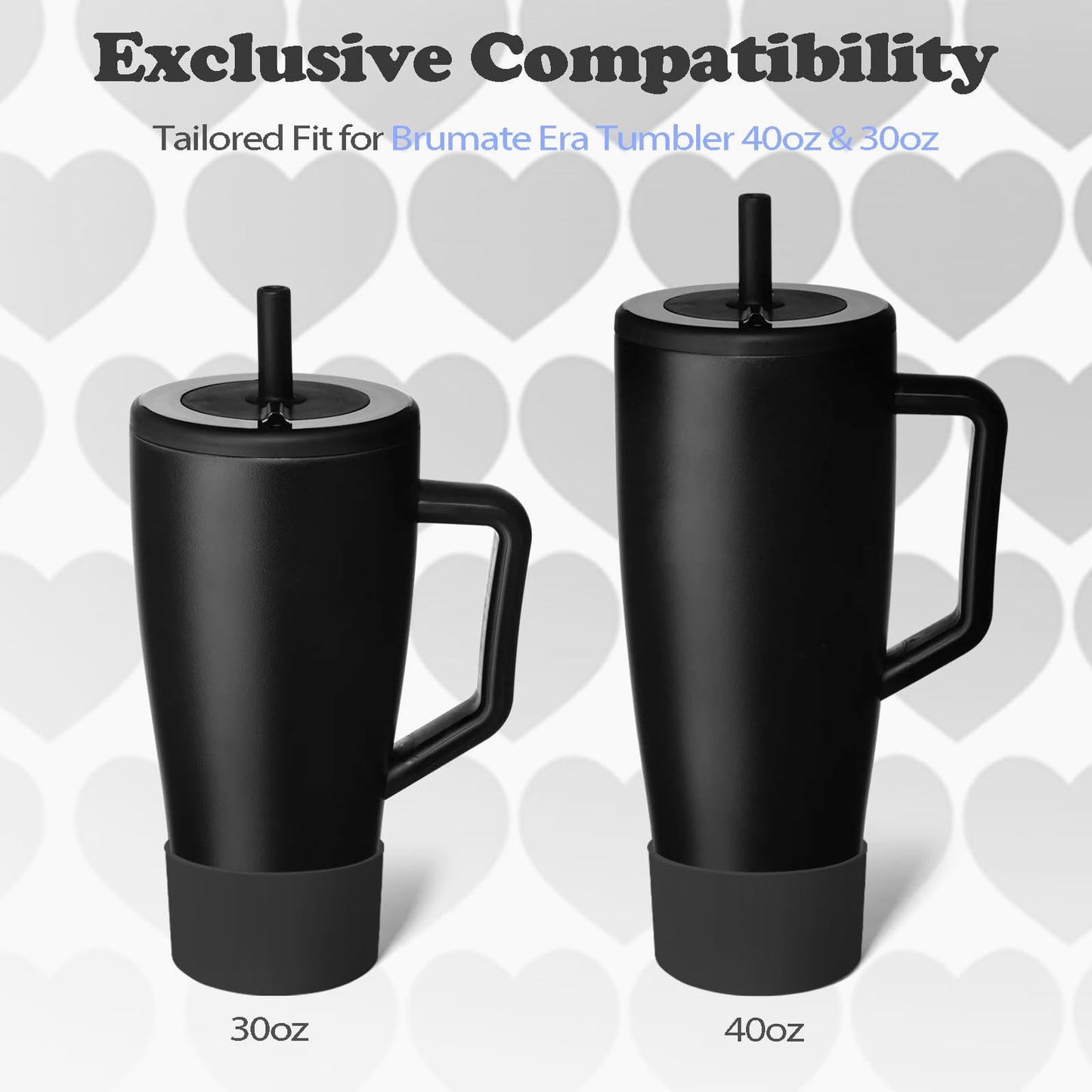 Kaitiaki Silicone Boot Compatible with Brumate Era 40 oz 30 oz Tumbler, Anti-Slip Bottom Sleeve Cover Bumper, Scratch-Resistant Protective Accessories, BPA-Free (Matte Black)