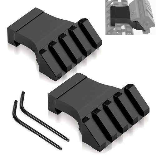 Picatinny Offset Rail Mounts, 45 Degree Picatinny Offset Aluminum Rail Low Profile Mount for lashlight Laser Sights Optics