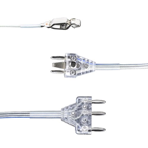 Fencing Body Cord - 2-Prong Foil/Sabre Body Cord - Fencing Foil/Sabre Body Cord with Transparent Cable Plugs (Set of 2)