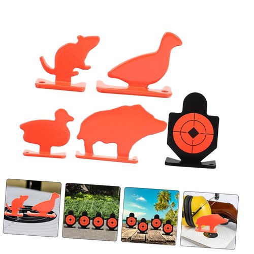 Balacoo Stainless Steel Shooting Targets 8pcs Metal Animal Targets for Range Easy Setup for Archery Practice