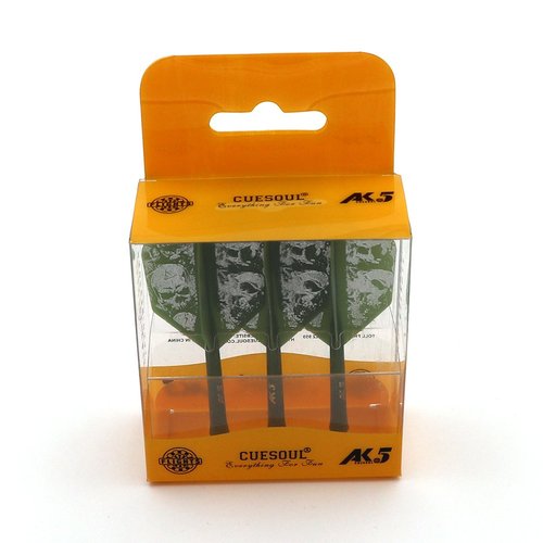 CUESOUL Integrated Dart Shaft and Flights Green with Pattern Design