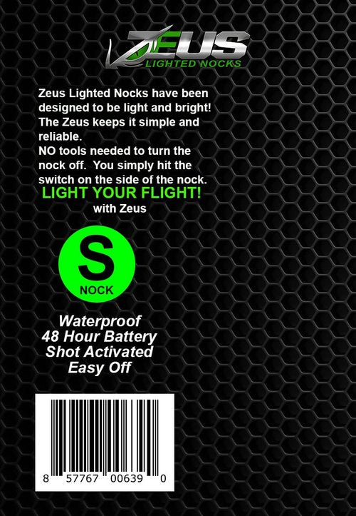 Killz Products Zeus Lighted NOCKS 3 Pack S 6.2mm .244" - .246"