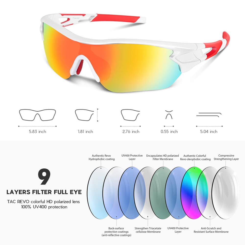 BEACOOL Polarized Sports Sunglasses for Men Women Youth Baseball Cycling Running Driving Fishing Golf Motorcycle TAC Glasses