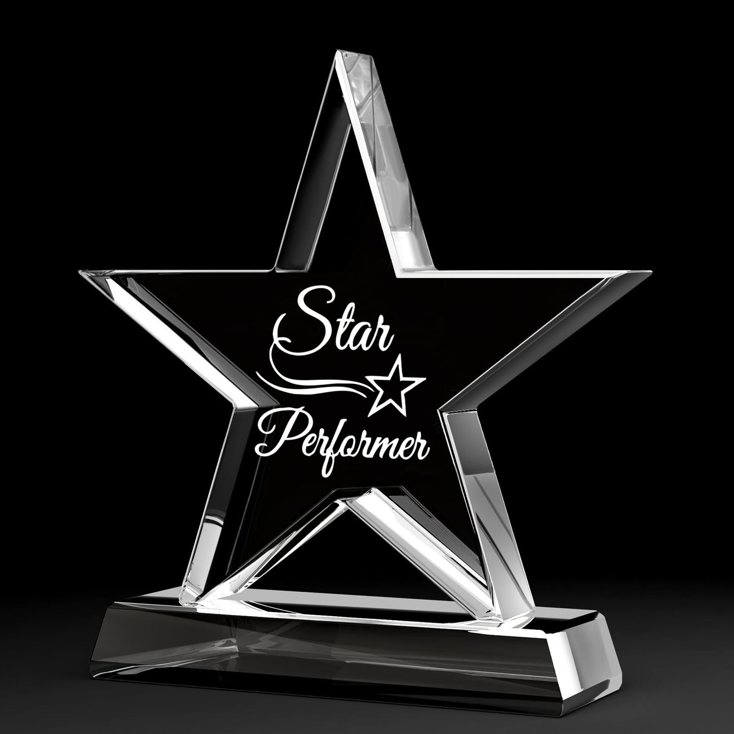 Wesiti Crystal Trophy Awards Employee Appreciation Gifts Star Performer Glass Trophy Award 5" Recognition Crystal Plaque for Coworkers Staff Teacher Students Employees Back to School Gifts