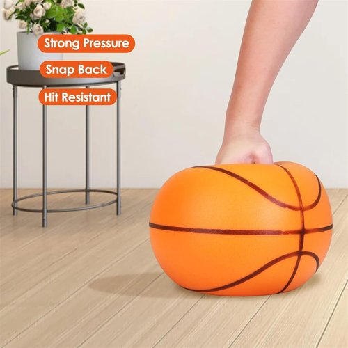 Silent Basketball and Hoop Set, Silent Basketball, 2025 Upgrade Quiet Foam Indoor Training Ball, No Noise with Wall Mount Hoop Silent Ball Professional Indoor Basketballs Frame (No.7-9.56in)