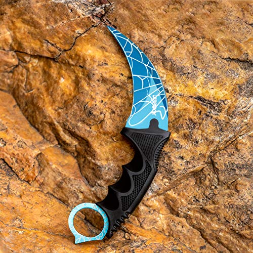 Dispatch Karambit Knife Fixed Blade Tactical Camping Tool Blue Pattern