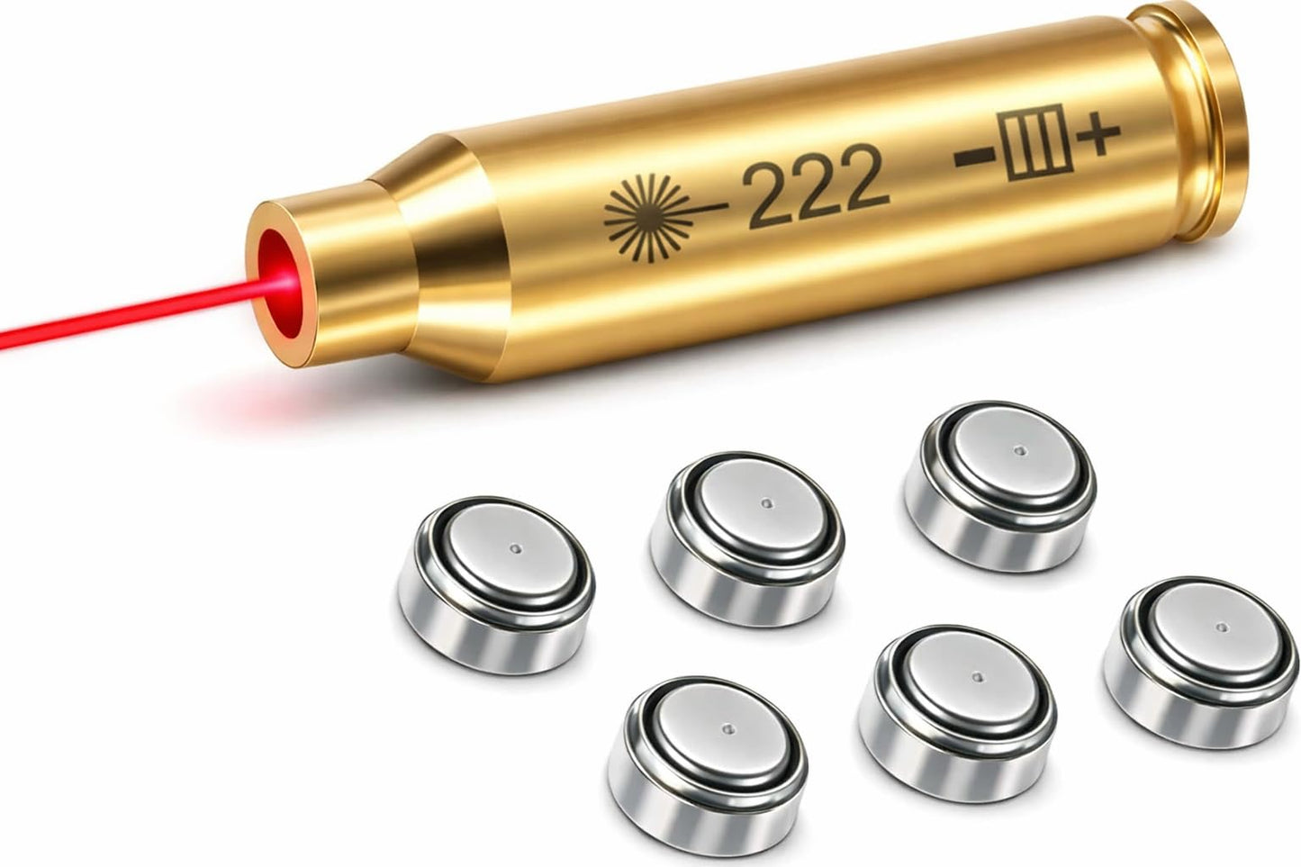 GOTICAL .222 Brass Laser Boresighter Red Dot Bore Sight 222 Red Laser Bore Sight