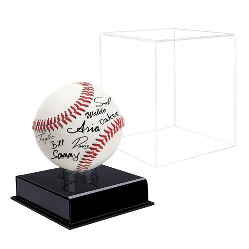 Baseball Display Case, UV Protected Acrylic Cube, Clear Case for Memorabilia and Autographed Balls (1 PC)