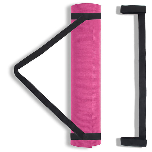 2PCS Black Yoga Strap for Carrying Mat, 23.3 X 0.98 Inch Yoga Mat Strap for Carrying Easy-Cinch, Adjustable Yoga Mat Holder, Yoga Sling Mat Strap for Most Size with Thick Comfy (Yoga Mat Not Included)