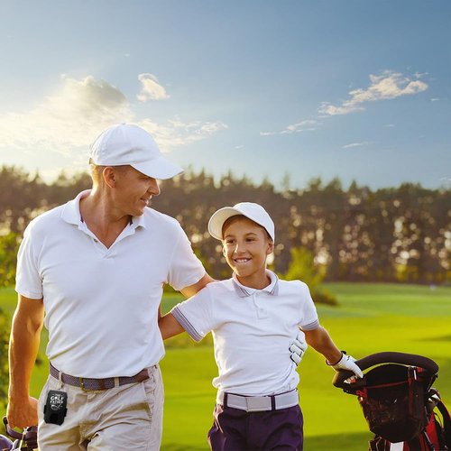 Wrappiness The Golf Father Black Golf Ball Bag - Golfer Accessories for Men Premium Leather Ball Pouch with Clip - Custom Golf Tee Pouch Unique Dad Gift for Fathers Day, Birthday, Christmas