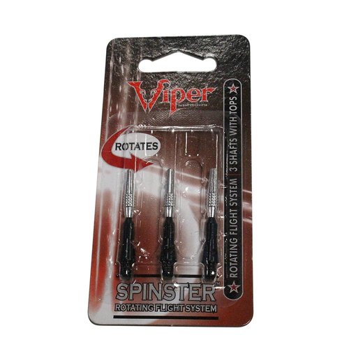 Viper Spinster Aluminum Dart Shaft: Short (SH), Black, 3 Pack