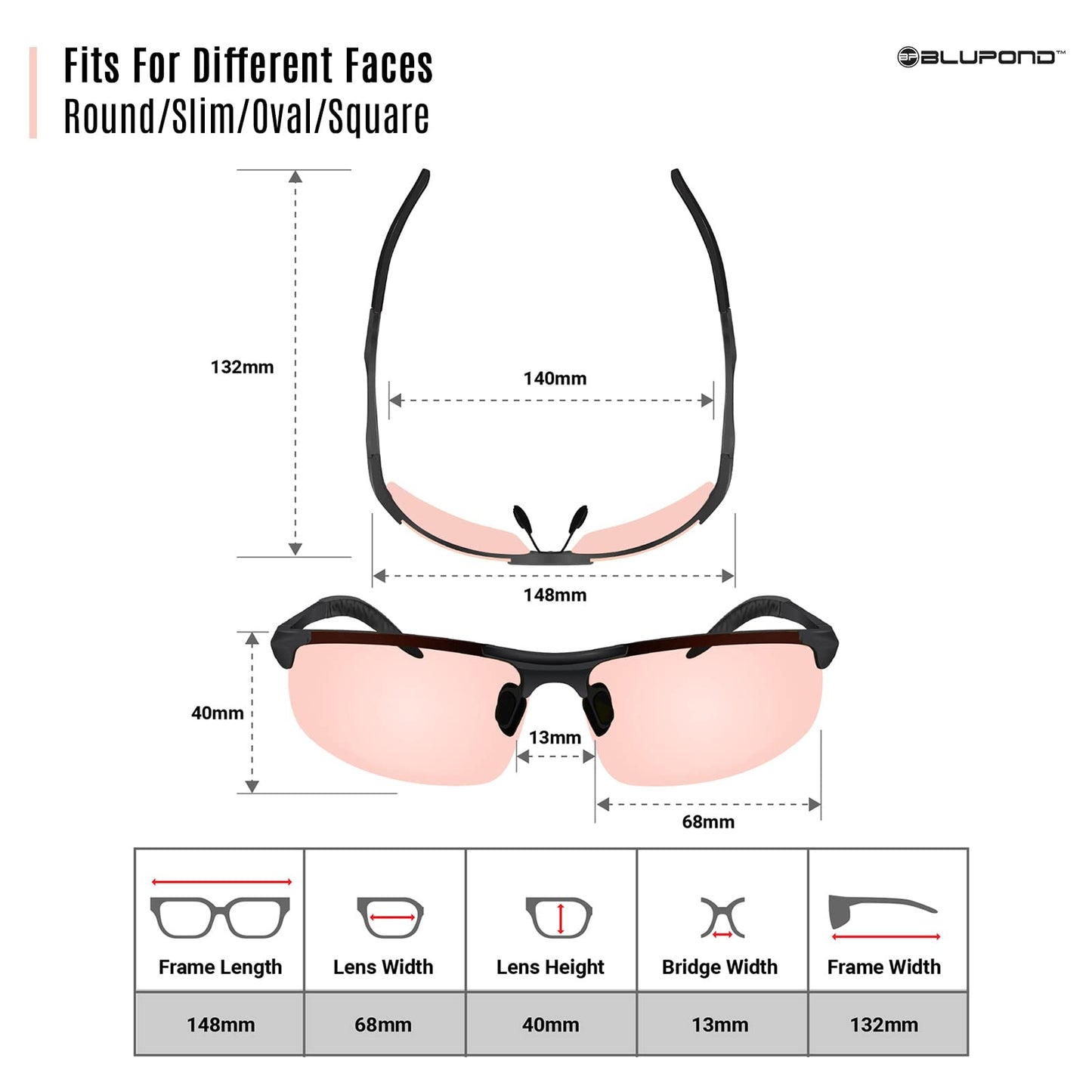 BLUPOND Shooting Glasses Women - Polarized Pink Lens Anti Fog Safety Sunglasses for Shooting Hunting Working for Men Woman