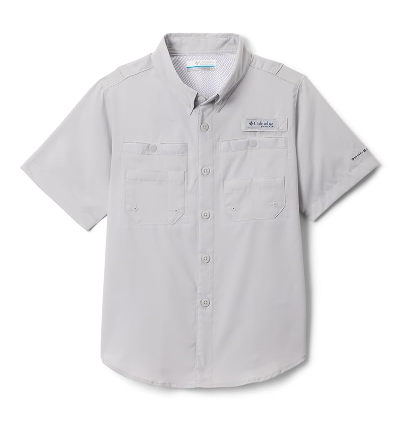 Columbia Kids Tamiami Short Sleeve Fishing Shirt - Cool Grey, X-Small