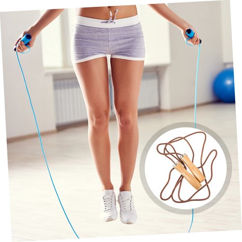 GANAZONO Wooden Handle Rope Jump Rope for Fitness Physical Education Equipment Indoor