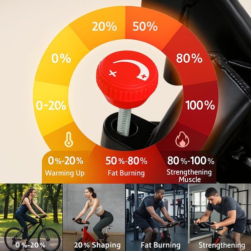 Exercise Bike, Stationary Bike for Home Gym, Magnetic Resistance Indoor Cycling Bike w/Comfortable Seat Cushion & Tablet Mount, Silent Belt Drive Indoor Bike for Cardio Workout