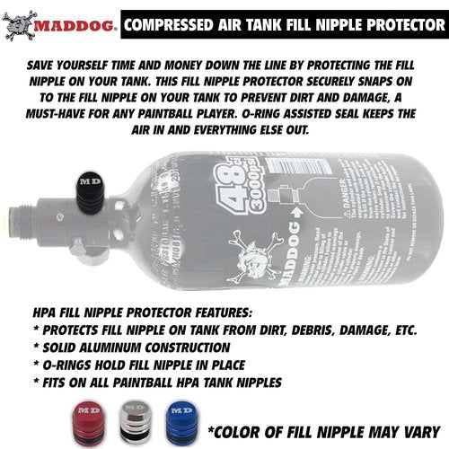 Maddog Dye LT-R Electronic Paintball Loader with HK Army Epic Speed Feed and HPA Paintball Tank Fill Nipple Protector Accessory Package - Black LT-R + Blackout SF