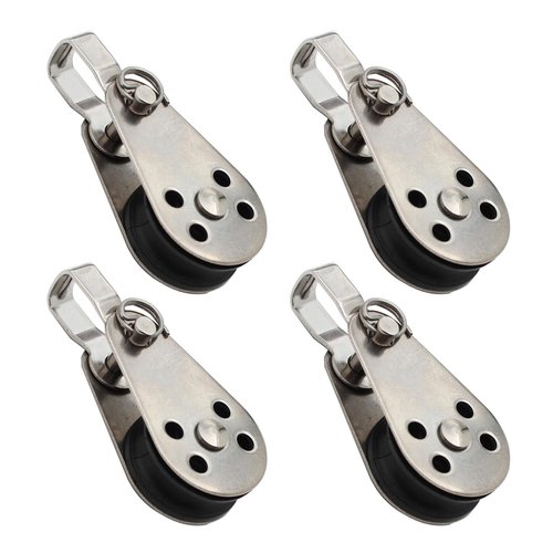 Fuhiueos 25mm Lifting Single Pulley Roller 304 Stainless Steel Single Wheel Pulley Lifting Rope Pulley Block for Kayaks