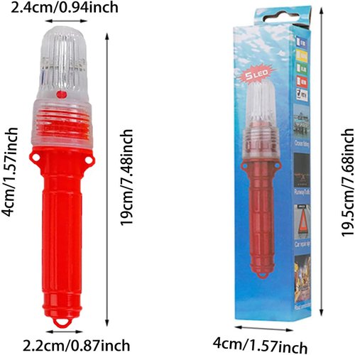 3Pcs Boat Flares,Smart Marine Signal Light,Boat Flares Marine Waterproof Emergency Signals for Fishing Nets, Buoys & Boats (Red)