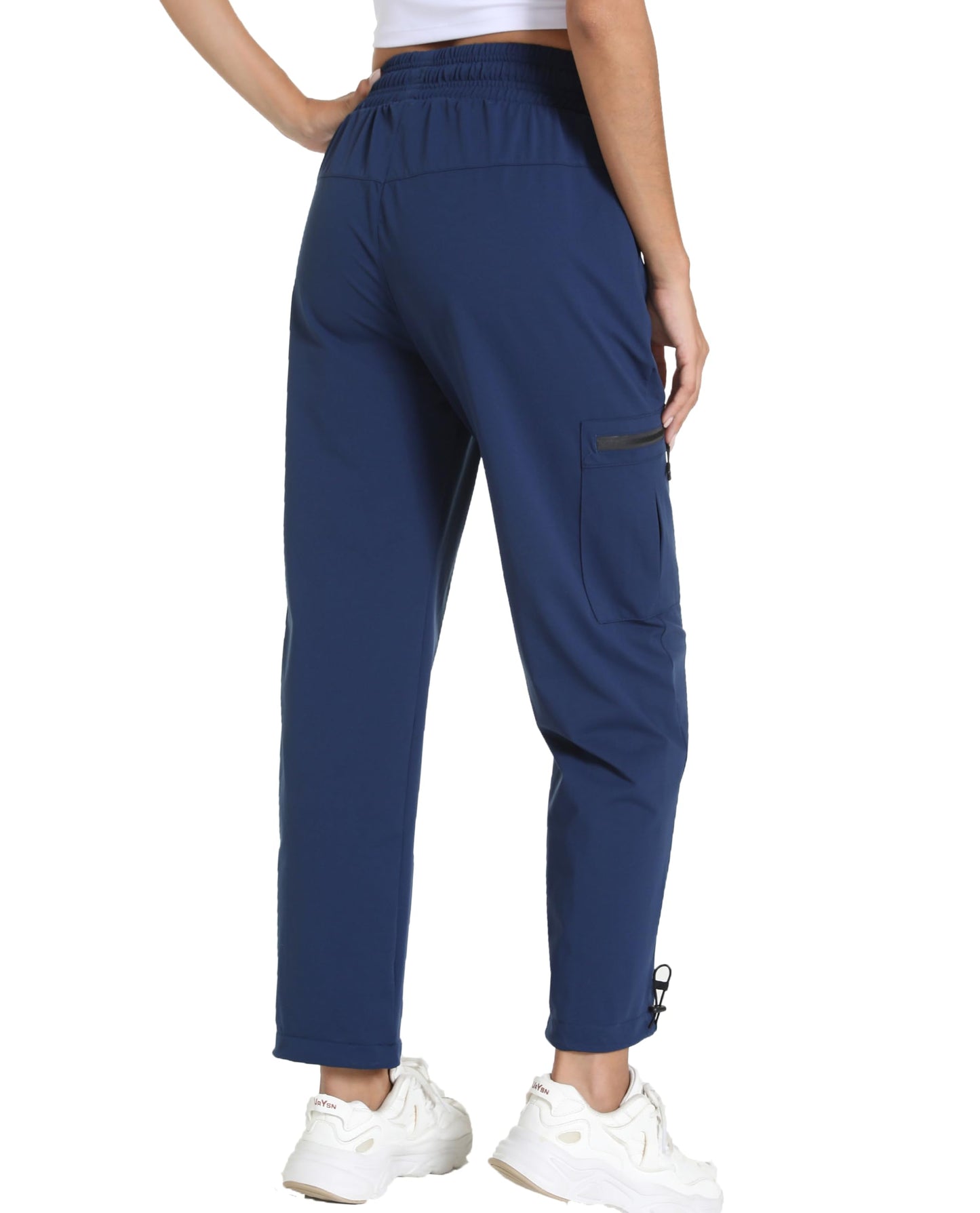 Quick Dry Lightweight Women's Hiking Cargo Pants With 5 Pockets(Navy L)
