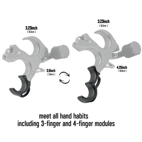 WGNVISREHY Bow Release for Compound Bow, Adjustable 3/4 Finger Thumb Release Aid with Wrist Strap & Wrench, Aluminum Alloy Archery Release Aid, Ambidextrous for Left & Right Hand, Hold up to 200lbs