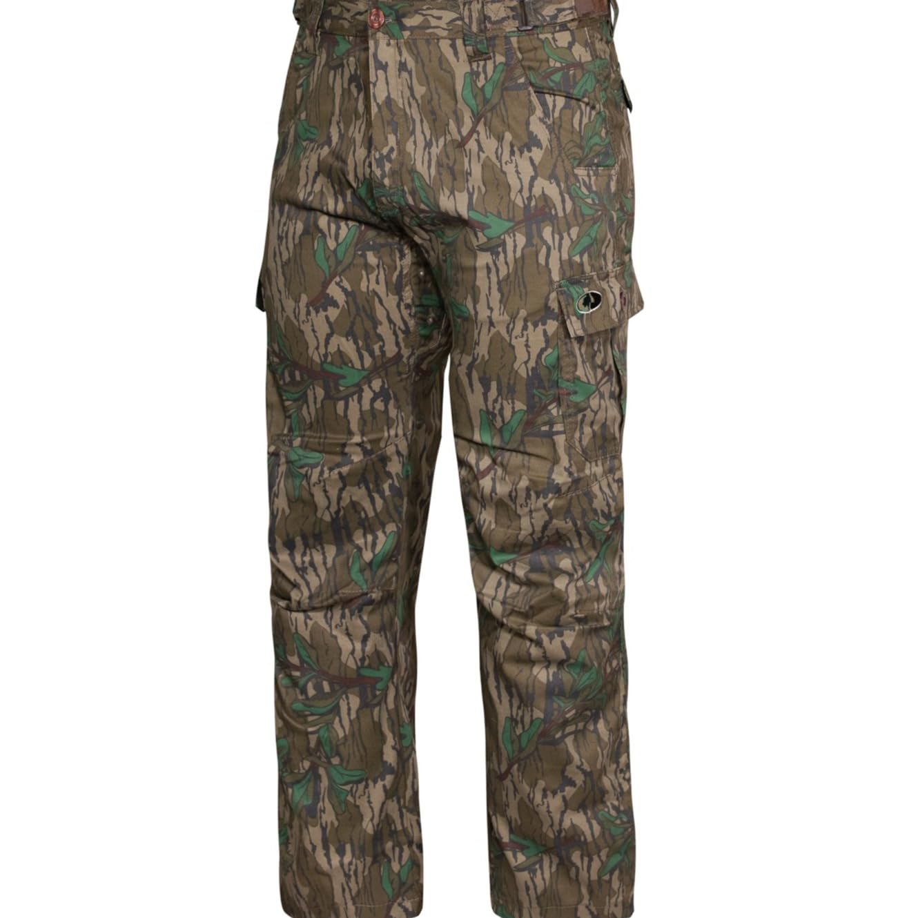 Mossy Oak Cotton Mill 2.0 Camo Hunting Pants for Men Camouflage Clothes, Large, Greenleaf
