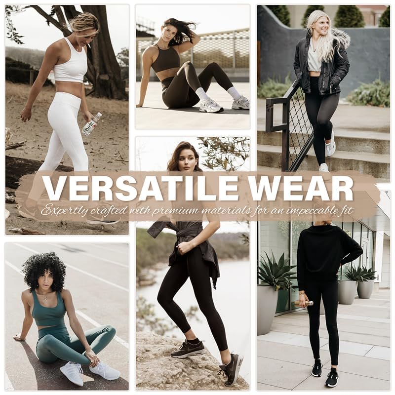 High Waisted Tummy Control Yoga Leggings with Pockets - Full Length 2 Pocket Black+Leopard+Camo