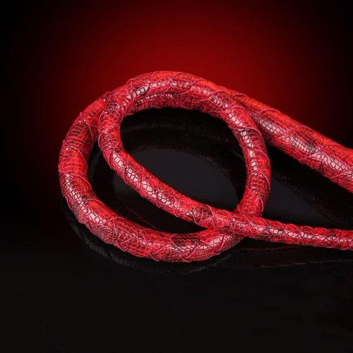 HHAura Leather Flogger, Leather Whip Single Tail Whip 1 Metre Length Braided Leather Rider for Equestrian Sports (Red)