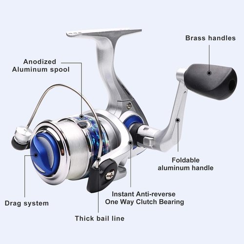 BNTTEAM Mini Spinning Reel & Rod Combos with Telescopic Fishing Rod Reel Lures Fishing Line Set Fishing Combos for Kids/Beginners (Orange Set, 1.2M/47in/3.9ft)
