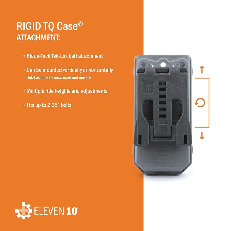 Eleven 10 Rigid TQ Case for C-A-T Tourniquet - High Gloss Black, Belt Attachment, No Tourniquet Included