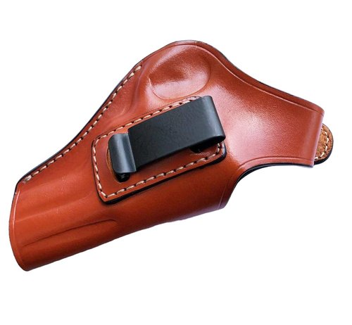 OWB - IWB Leather Holster for Taurus 856 Defender 3" Barrel - Thumb Break - Genuine Leather - Brown or Black (Right Hand, Brown)