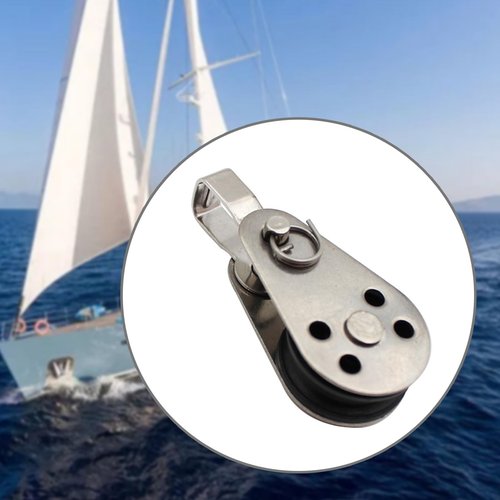 Fuhiueos 25mm Lifting Single Pulley Roller 304 Stainless Steel Single Wheel Pulley Lifting Rope Pulley Block for Kayaks