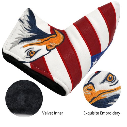 GOLTERS Golf Head Covers Blade Putter Cover Headcover Magnetic Closure Embroidered Fit for Most Brands Scotty Cameron Odyssey Blade Taylormade Ping ect.