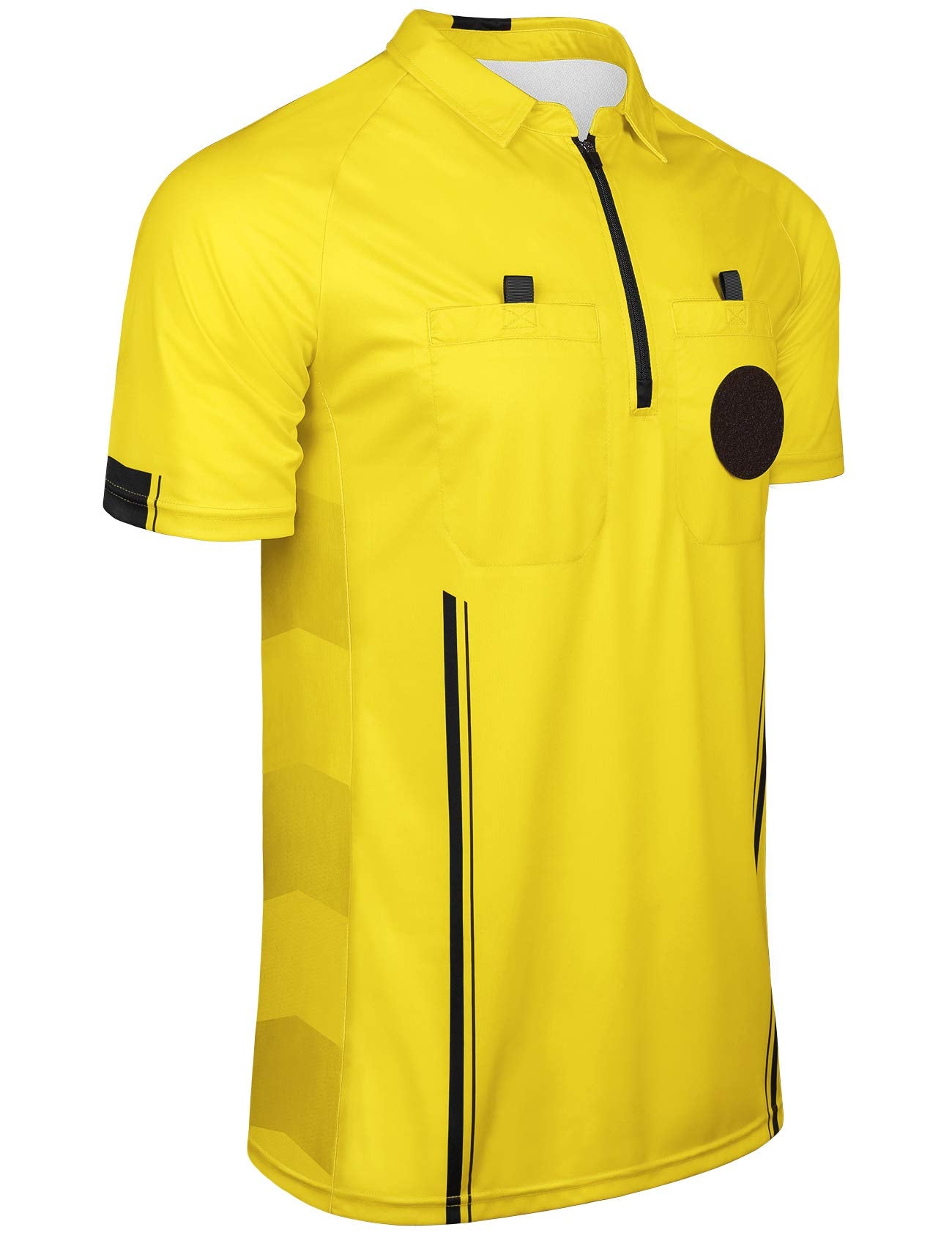 FitsT4 Sports Pro Soccer Referee Jersey Short Sleeve Ref Shirts Yellow 3X-Large