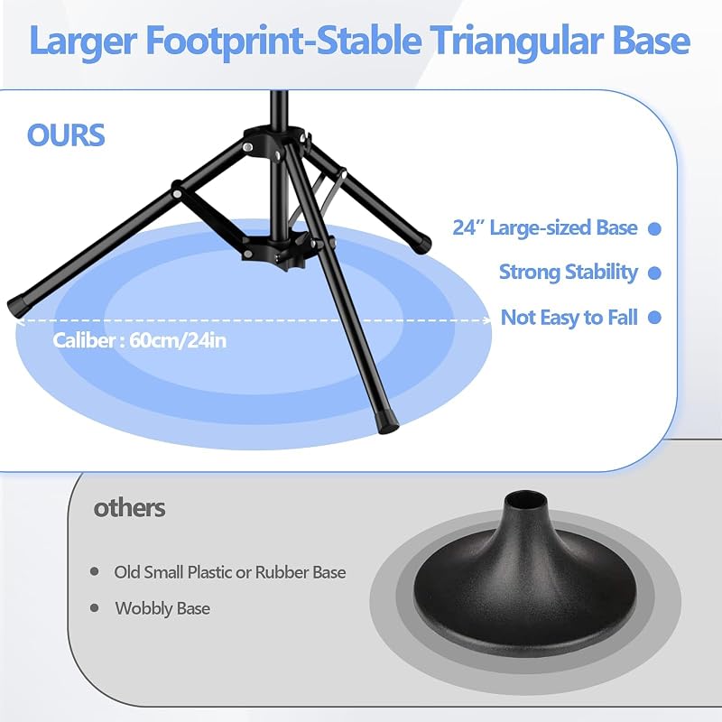 Boat Cover Support Pole 33-63in with 24in Tripod Base - Adjustable, Rust-Resistant Iron Alloy (1 Pack)