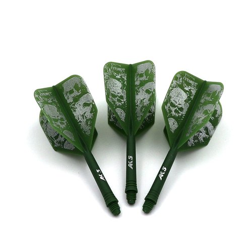 CUESOUL Integrated Dart Shaft and Flights Green with Pattern Design