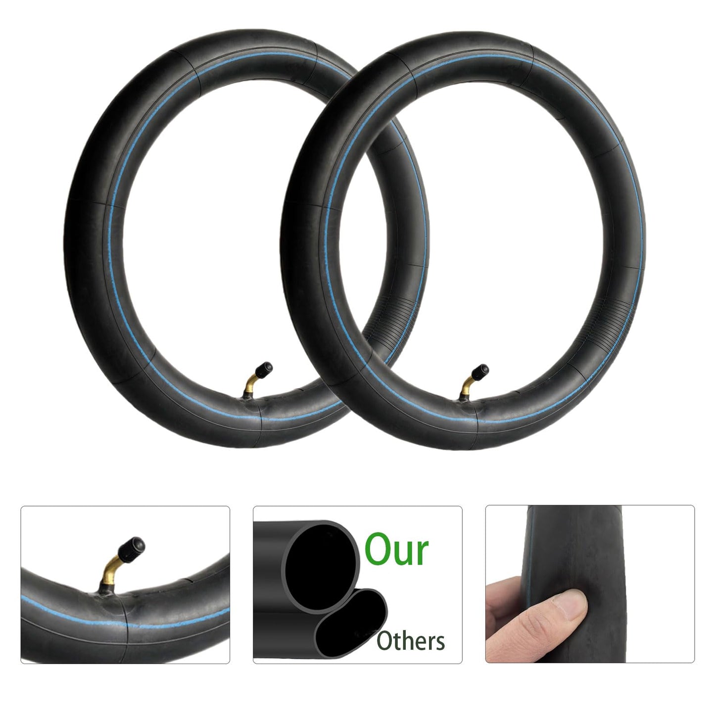 2-Pcs 14x2.125 Inner Tube, 14x2.125 Bike Tube for Electric Bike, 14 Inch Replacement Bicycle Tire Angled Valve Stem for Electric Bike