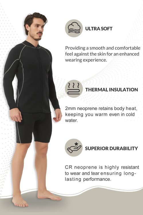 Lemorecn Men's Wetsuit Shorts 2mm Super Stretch Neoprene for Swimming Snorkeling Scuba Diving Surfing Kayaking Water Sports
