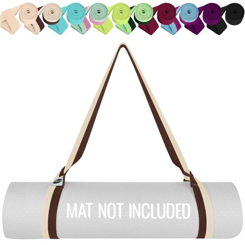 TECEUM [New 2024] Yoga Mat Strap – 15+ Colors – Adjustable Mat Holder Sling for All Mats [Mat Not Included]