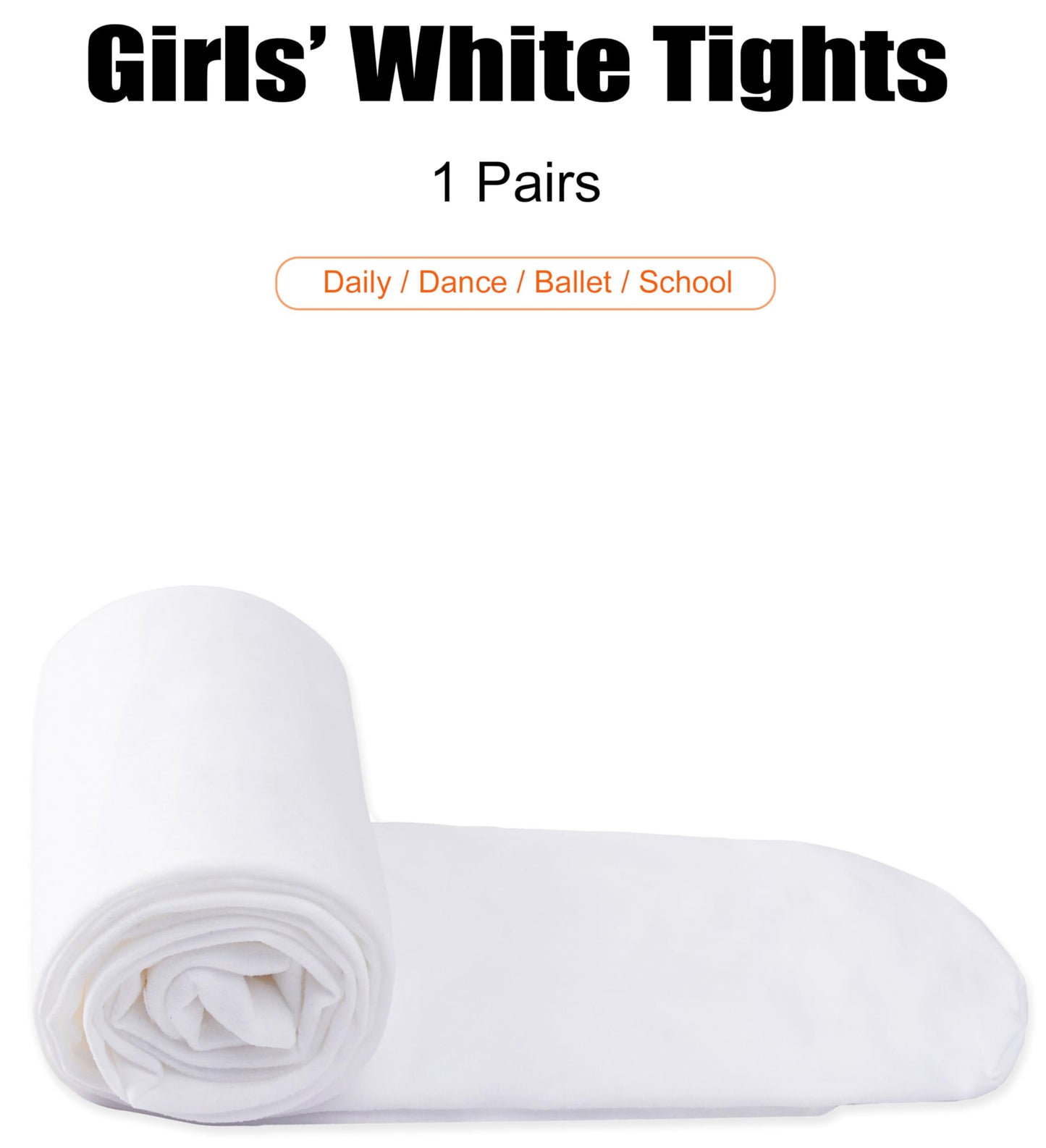 Yitoco Toddlers Ballet Dance White Tights for Girls Stockings Kids Students Leggings Footed Tights Outfit (1 Pairs, White, 3-4T, YOTS01-W-1CS*)