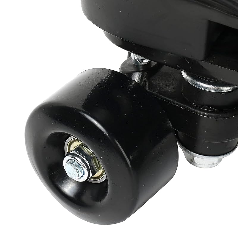 XUDREZ Classic High-Top Double-Row Leather Roller Skates - Black, Men 8.5 / Women 10