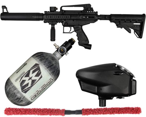 Action Village Tippmann Cronus Basic & Cronus Tactical Competition Paintball Gun Package Kit w/ 68/4500 Air Tank (Tactical - Black/Black)