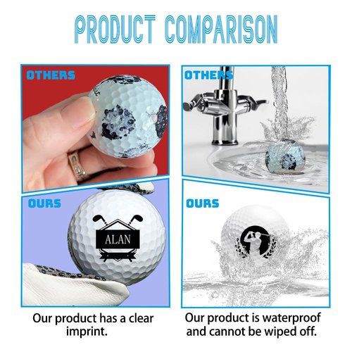 Custom Golf Ball Stamp Marker, Absolutely Clear - Self-Inking Golf Ball Personalized Stamp with Monogram Logo Design, Durable Waterproof Golf Ball Marking Gift for Golf Lover Dad HusbandFriend Gift