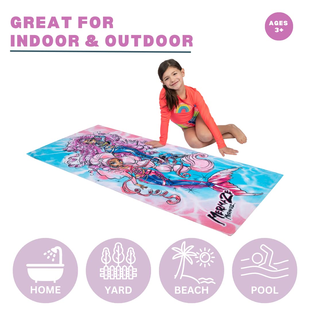 Mermaze Super Soft Cotton Bath/Pool/Beach Towel, 58 in x 28 in, (Official Mermaze Product) by Franco