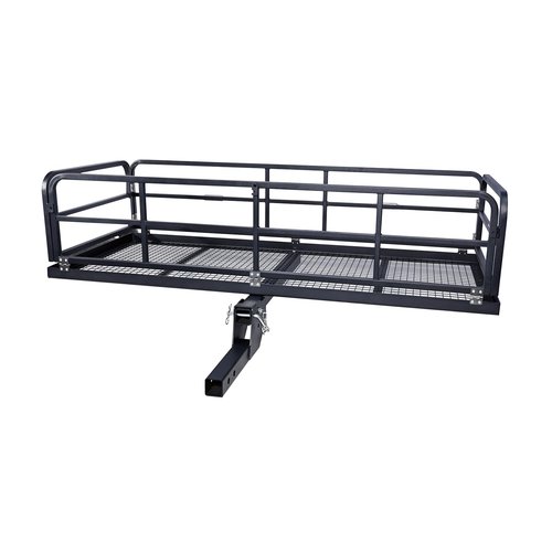 Hitch-Mounted Cargo Carrier - Rear Luggage Carrier, 750 Lbs Folding Hitch Mount Cargo Basket for 2" Receiver, Heavy-Duty Luggage Storage for SUV, RV, Truck, and Trailer