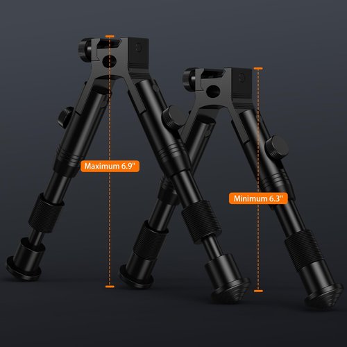 Twod Tactical Rifle Bipod Adjustable 6.3- 6.9 inch with Swivel Stud Mount