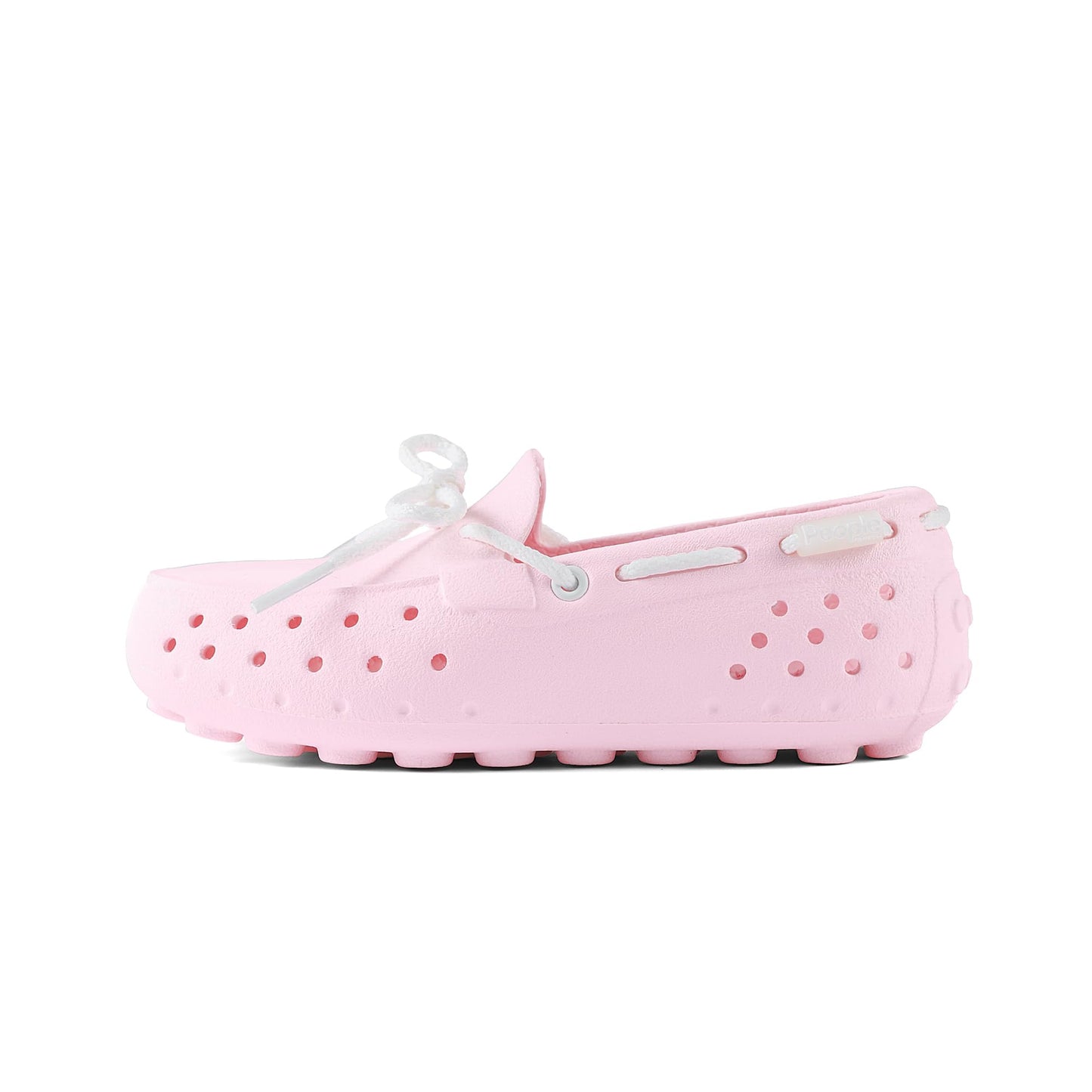 People Footwear Senna Kids - Waterproof Slip-On Rubber Loafers, Lightweight Durable Boat Shoes for Boys & Girls, Non-Slip Water Shoes for Outdoors (Cutie Pink/Yeti White)